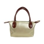 Bolso de Mano Sintético tipo Charol con Asas Cortas Marrones y Cremallera para Mujer - Imagen 4