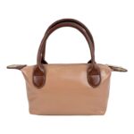 Bolso de Mano Sintético tipo Charol con Asas Cortas Marrones y Cremallera para Mujer - Imagen 5