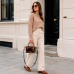 Bolso de Mano Sintético tipo Charol con Asas Cortas Marrones y Cremallera para Mujer