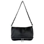 Bolso Bandolera con Solapa, Detalles de Tachuelas y Doble Cremallera para Mujer