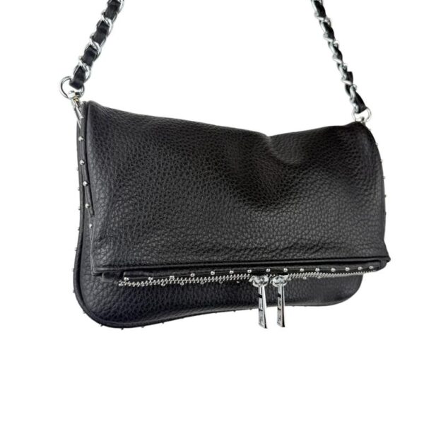 Bolso Bandolera con Solapa, Detalles de Tachuelas y Doble Cremallera para Mujer - Imagen 5