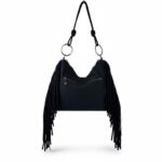 Bolso de Hombro Sintético Hobo Coveri Collection con Bolsillo Trasero y Flecos Laterales para Mujer - Imagen 3