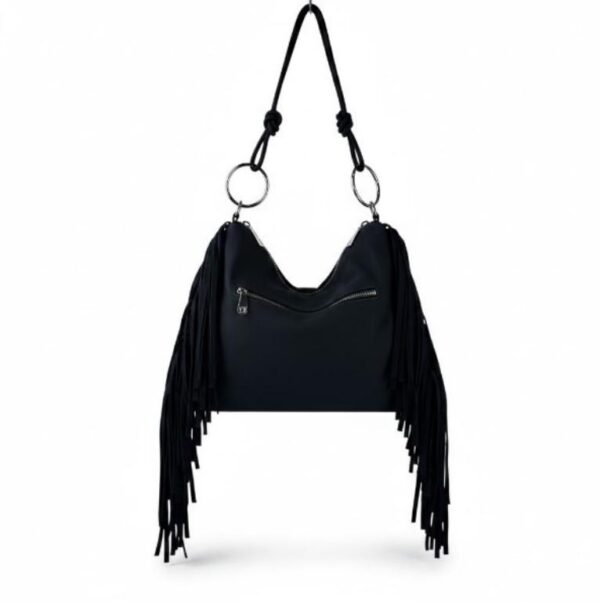 Bolso de Hombro Sintético Hobo Coveri Collection con Bolsillo Trasero y Flecos Laterales para Mujer - Imagen 3