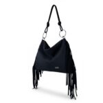 Bolso de Hombro Sintético Hobo Coveri Collection con Bolsillo Trasero y Flecos Laterales para Mujer - Imagen 4
