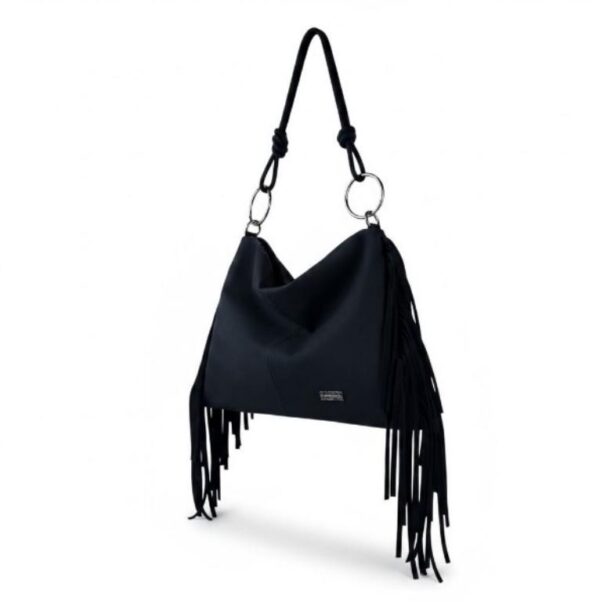 Bolso de Hombro Sintético Hobo Coveri Collection con Bolsillo Trasero y Flecos Laterales para Mujer - Imagen 4