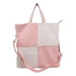 Bolso de Mano Sintético Bicolor con Diseño de Cuadrados, 2 Asas Cortas y Gran Capacidad para Mujer - Imagen 3