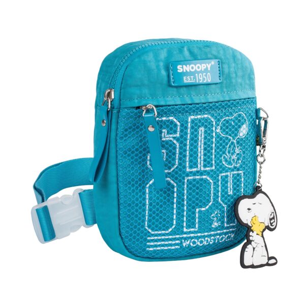 Bolso Bandolera Snoopy en Nylon de Calidad con Llavero de Goma y Bolsillo Frontal - Imagen 4