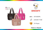 Bolso Tote Snoopy en Nylon de Calidad con Multicompartimentos y Llavero de Goma - Imagen 2