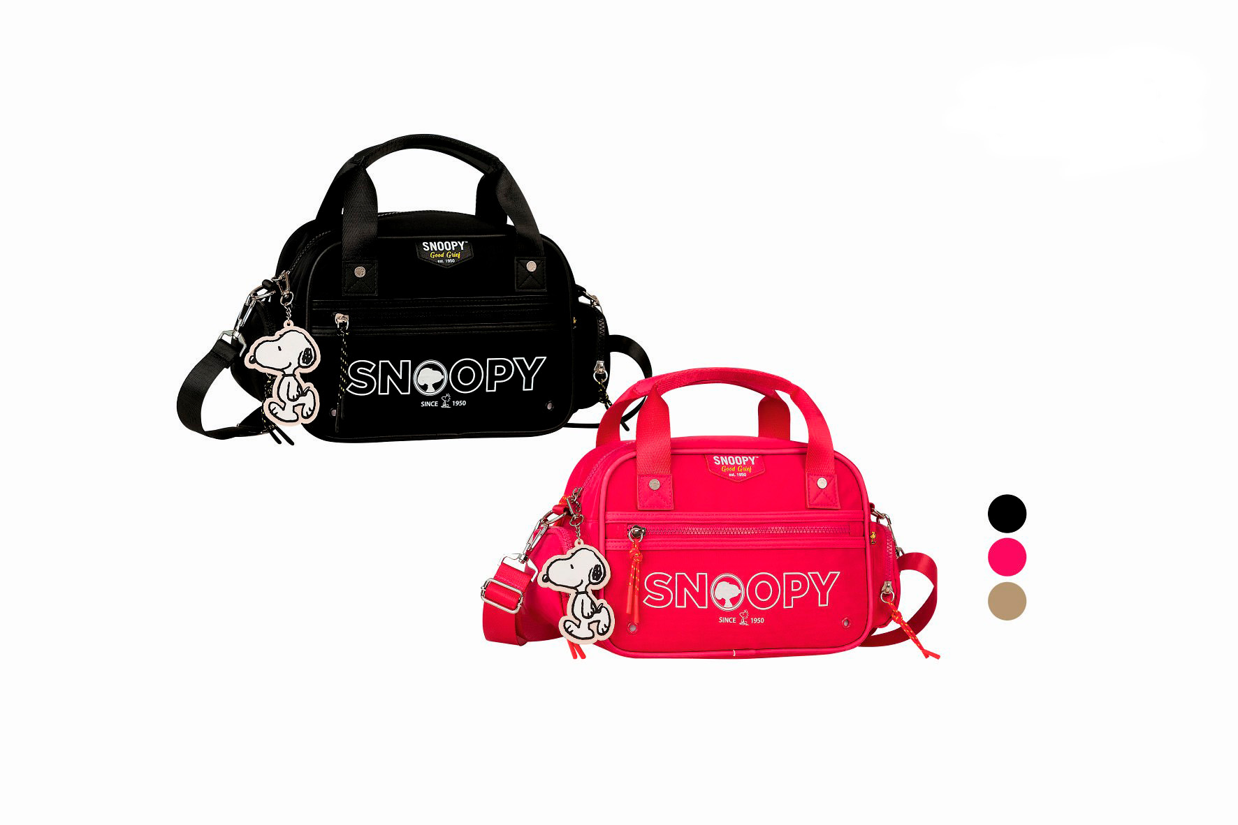 CGCL-SP3567-All Alegre Bolso Snoopy en Nylon de Calidad con Multicompartimentos y Llavero de Goma - Imagen 1