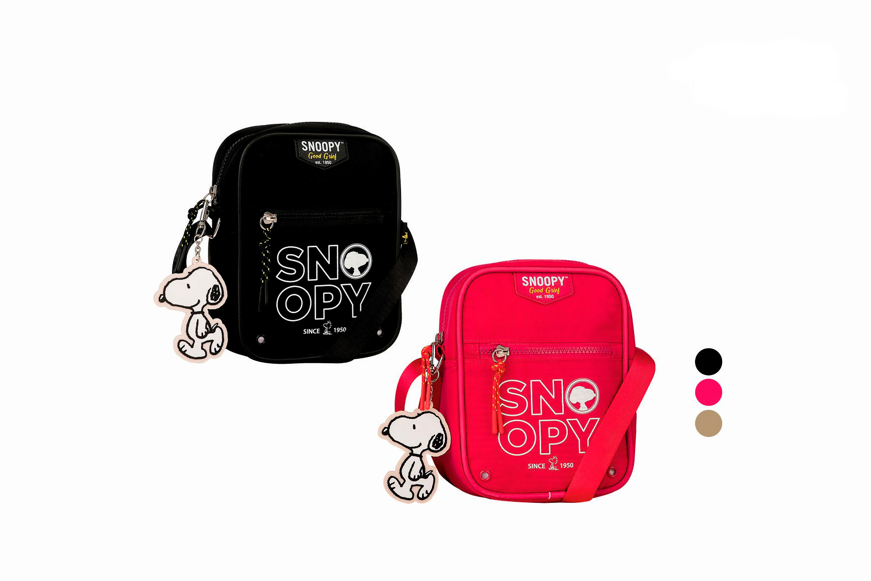 CGCL-SP3568-All Bolsito Bandolera Snoopy en Nylon de Calidad con Llavero y Cremallera con Cuerda Decorativa - Imagen 1
