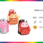 Mochila Escolar de Ruedas con Diseño Infantil de Bichos, Gran Calidad y Preciosos Colores