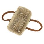 Cesta Capazo Artesanal Rectangular de Rafia con Asas Cortas de Mano para Mujer - Imagen 2
