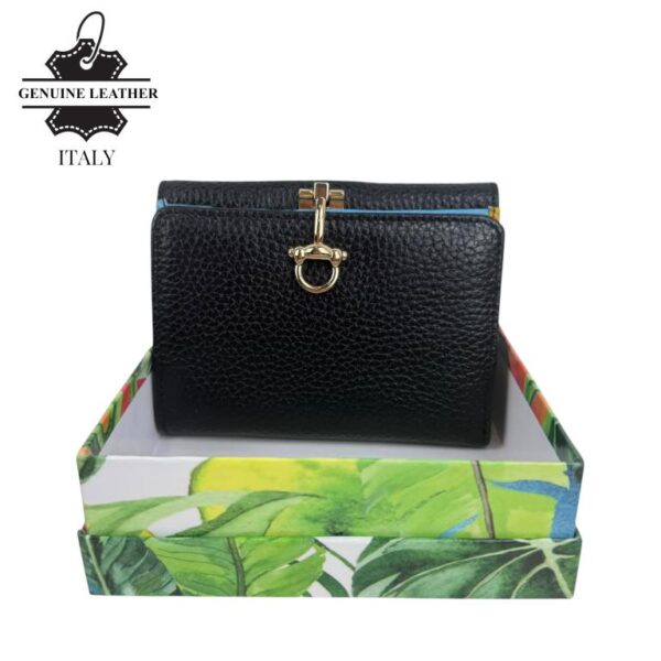 Monedero de Gran Calidad en Piel con Click, Caja e Interior Multicolor para Mujer - Imagen 8