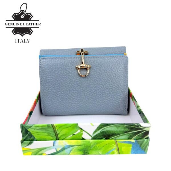 Monedero de Gran Calidad en Piel con Click, Caja e Interior Multicolor para Mujer - Imagen 9