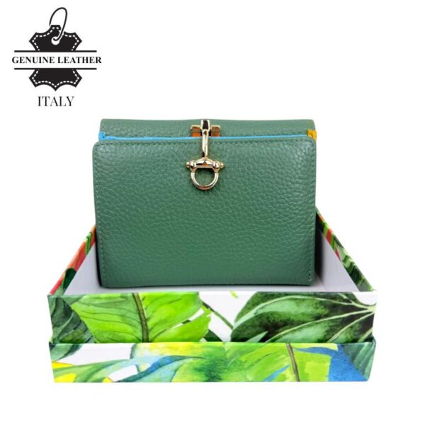 Monedero de Gran Calidad en Piel con Click, Caja e Interior Multicolor para Mujer - Imagen 4