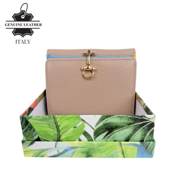 Monedero de Gran Calidad en Piel con Click, Caja e Interior Multicolor para Mujer - Imagen 5