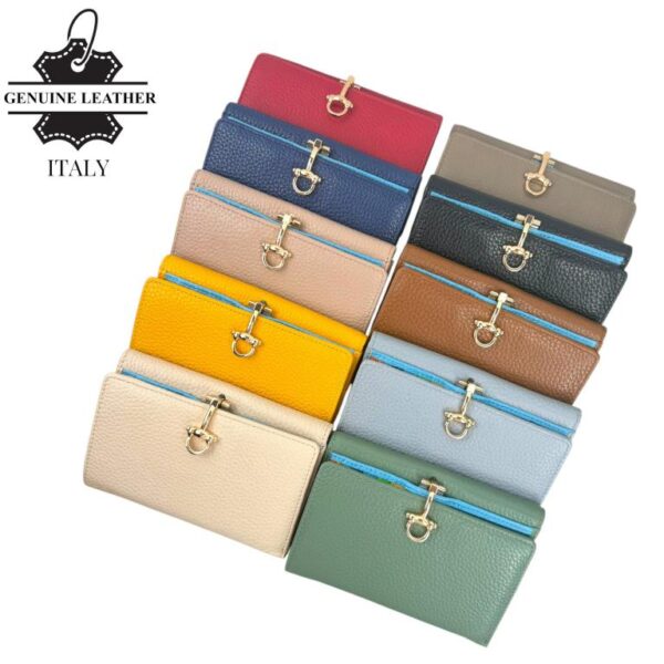 Cartera Premium de Gran Calidad para Mujer en Piel con Caja, Click e Interior Multicolor - Imagen 2