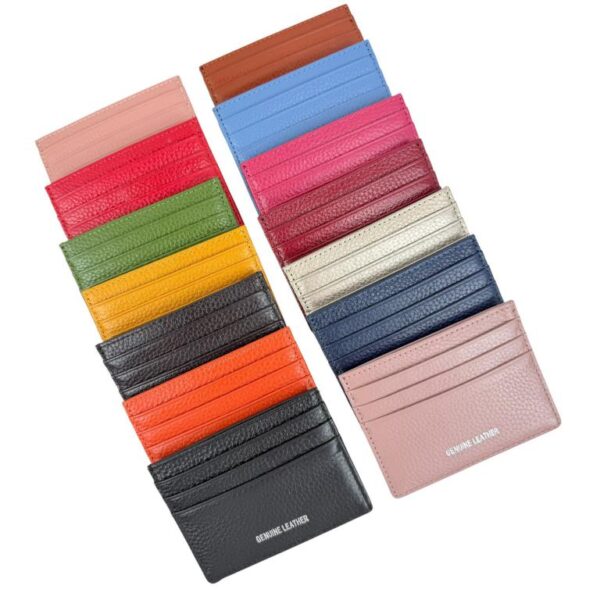 Tarjetero Compacto de Piel con Gran Calidad y Colores Lisos para Mujer - Imagen 2
