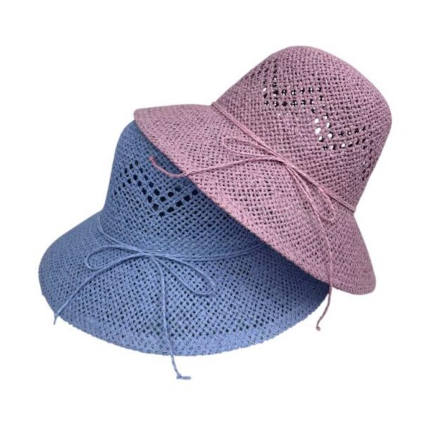 Sombrero de Papel y Algodón para Mujer con Lazo Decorativo, Gran Calidad y Talla Única - Imagen 2