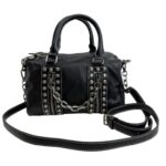 Bolso Sintético de Mujer Estilo Punk con Cadenas y 2 Compartimentos - Imagen 4
