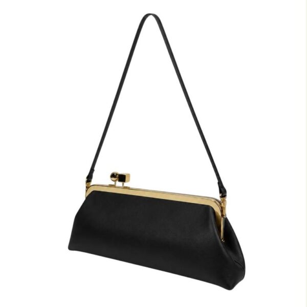 Bolso de Hombro Sintético con Herrajes en Plata y Oro, Cierre de Click y Asa Larga para Mujer - Imagen 4