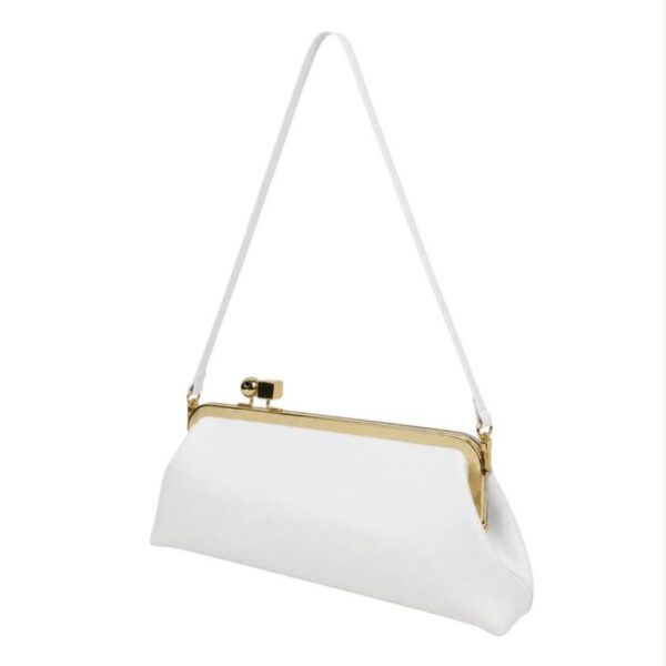 Bolso de Hombro Sintético con Herrajes en Plata y Oro, Cierre de Click y Asa Larga para Mujer - Imagen 3