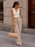 Bolso de Hombro Sintético Baguette Regina Schrecker con 2 Asas Largas y 2 Cremalleras para Mujer