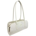 Bolso de Hombro Sintético Estilo Serraje Tipo Baguette con Botones Laterales para Mujer