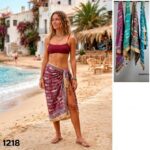 Pareo de Algodón Indio con Estampado del Mar para Mujer