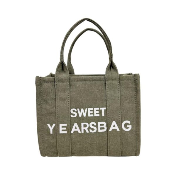 Bolso Tote de Algodón para Mujer con Cierre de Cremallera y Diseño "Sweet Years Bag" - Imagen 3