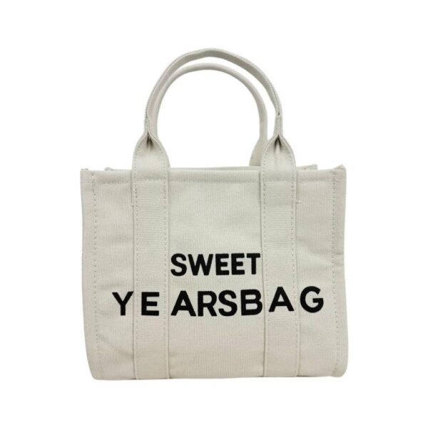 Bolso Tote de Algodón para Mujer con Cierre de Cremallera y Diseño "Sweet Years Bag" - Imagen 4