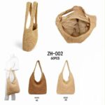 Bolso de Hombro en Papel para Mujer con 2 Asas Largas, Cremallera y Gran Capacidad