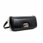 Bolso de Hombro Sintético con Asa Larga Extraíble y Solapa con Manivela de Giro para Mujer - Imagen 14