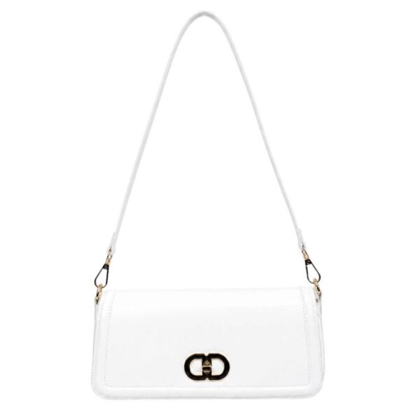 Bolso de Hombro Sintético con Asa Larga Extraíble y Solapa con Manivela de Giro para Mujer - Imagen 5