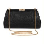 Bolso Sintético tipo Clutch con Estampado de Serpiente y Asa Larga de Cadena para Mujer - Imagen 3