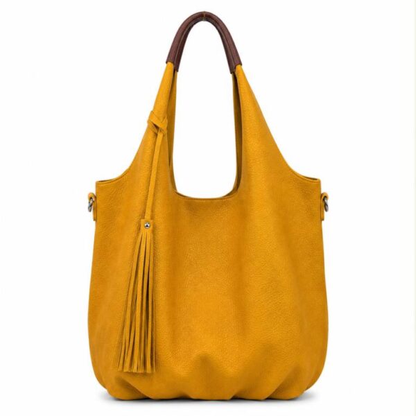 Bolso de Hombro Sintético con 2 Asas Marrones + Bolsito Bandolera para Mujer - Imagen 4