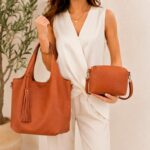 Bolso de Hombro Sintético de Mujer con Asas de Colores y Frontal Decorativo y Bolsito Bandolera