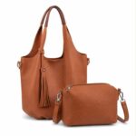 Bolso de Hombro Sintético de Mujer con Asas de Colores y Frontal Decorativo y Bolsito Bandolera