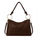 Bolso de Hombro Sintético Hobo con Asa Larga de Aros Dorados y Cremallera para Mujer - Imagen 5