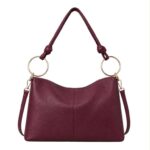 Bolso de Hombro Sintético Hobo con Asa Larga de Aros Dorados y Cremallera para Mujer - Imagen 7