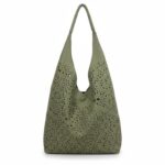Bolso de Hombro Sintético con Agujeros y Cierre de Botón + Bolsito Bandolera para Mujer - Imagen 4