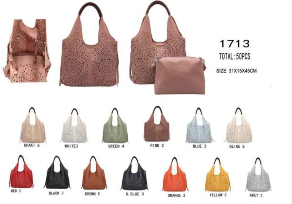 Bolso Sintético con Agujeros y Cremalleras Laterales + Bolsito Bandolera para Mujer - Imagen 2