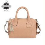 Bolso de Mano Transformable en Piel Italiana con Ajustes Laterales y Cremallera para Mujer