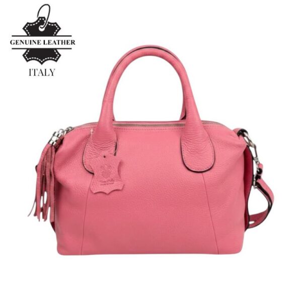 Bolso de Mano Transformable en Piel Italiana con Ajustes Laterales y Cremallera para Mujer - Imagen 2