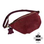 Riñonera de Piel Italiana con Frontal de Serraje, Cremallera y Bolsillo Interno para Mujer - Imagen 3