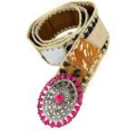 Bonito Cinturón Único en Piel Artesanal Estilo Patchwork Hippie Mujer con Diseño Exclusivo - Imagen 7