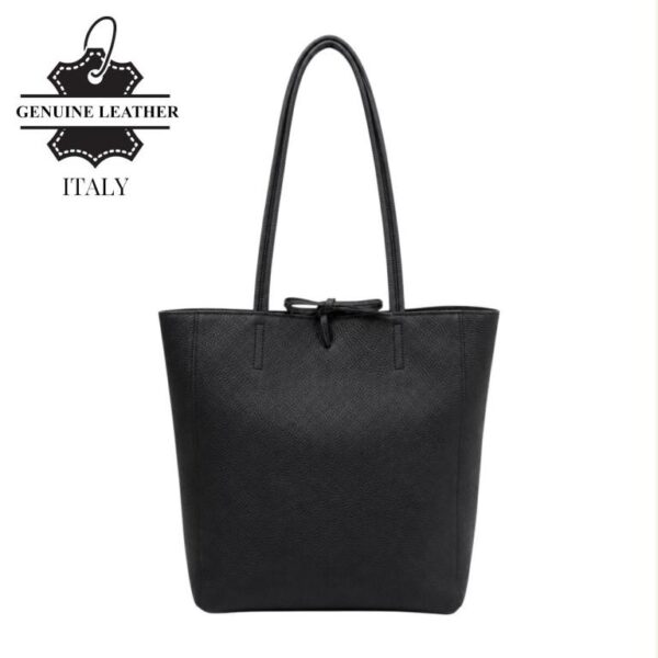 Bolso de Mano tipo Shopper en Piel Italiana para Mujer con Asas Largas y Cierre de Cremallera - Imagen 6