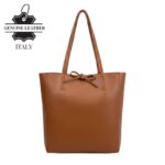 Bolso de Mano tipo Shopper en Piel Italiana para Mujer con Asas Largas y Cierre de Cremallera - Imagen 7