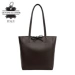 Bolso de Mano tipo Shopper en Piel Italiana para Mujer con Asas Largas y Cierre de Cremallera - Imagen 8