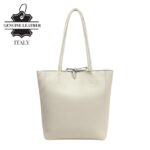 Bolso de Mano tipo Shopper en Piel Italiana para Mujer con Asas Largas y Cierre de Cremallera - Imagen 9